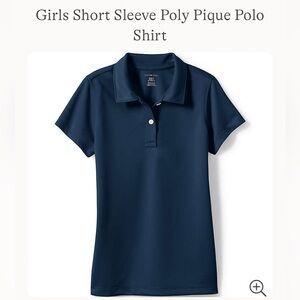 NWT Lands End Uniform Girls Poly Pique Polo Size L